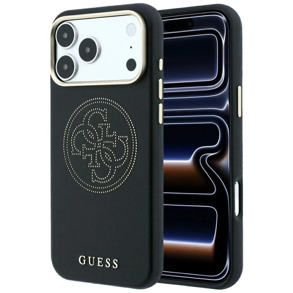 Custodia MagSafe per Apple iPhone 18 Pro Max / 17 Pro Max, Guess, Perforata 4G, Nera — 1