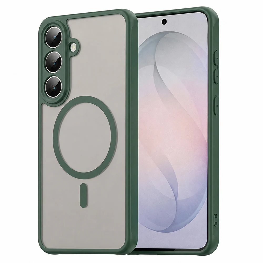 Custodia MagSafe per Samsung Galaxy S26 FE S741, Techsuit, HaloFrost II, Verde — 1