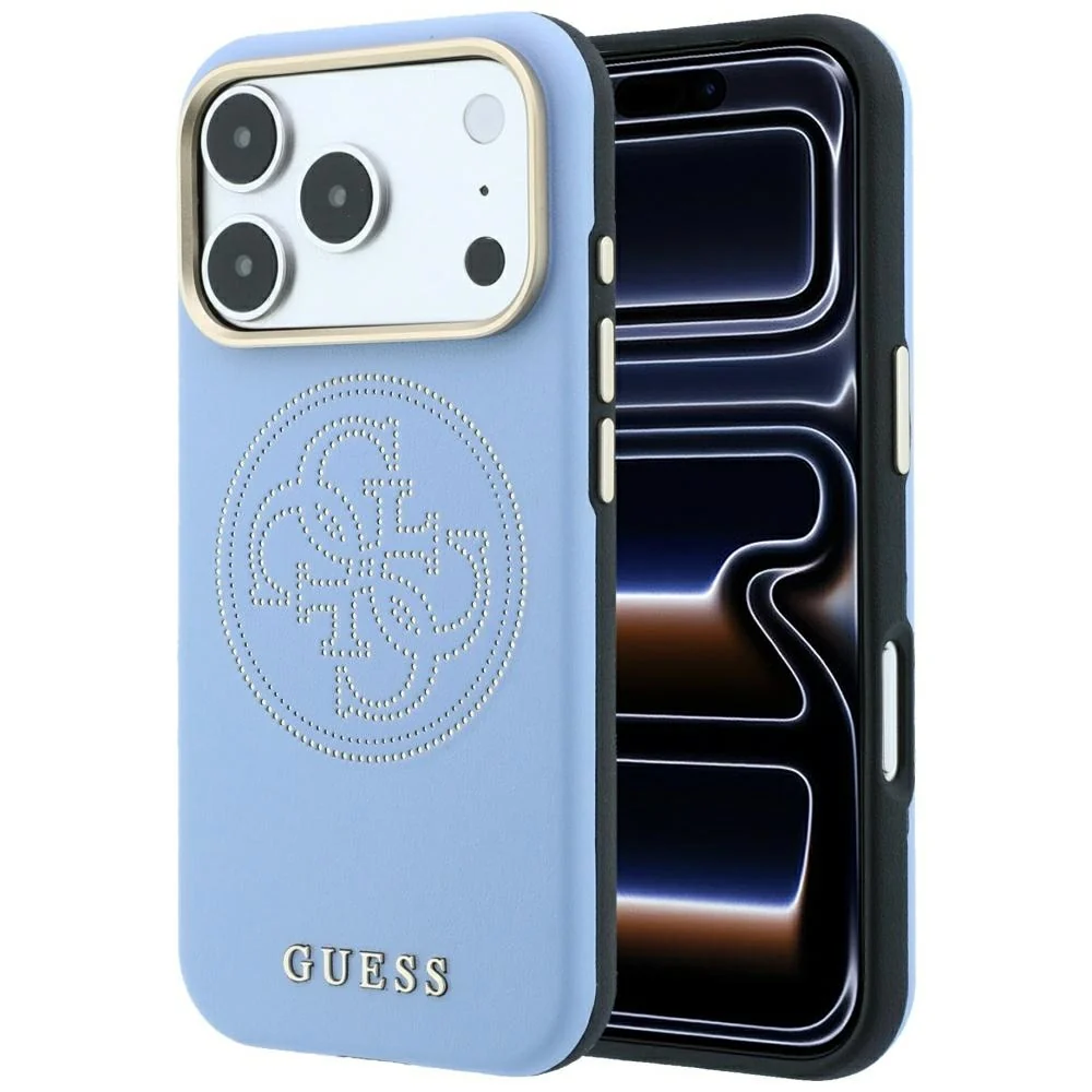Custodia MagSafe per Apple iPhone 18 Pro Max / 17 Pro Max, Guess, Perforata 4G, Blu — 1