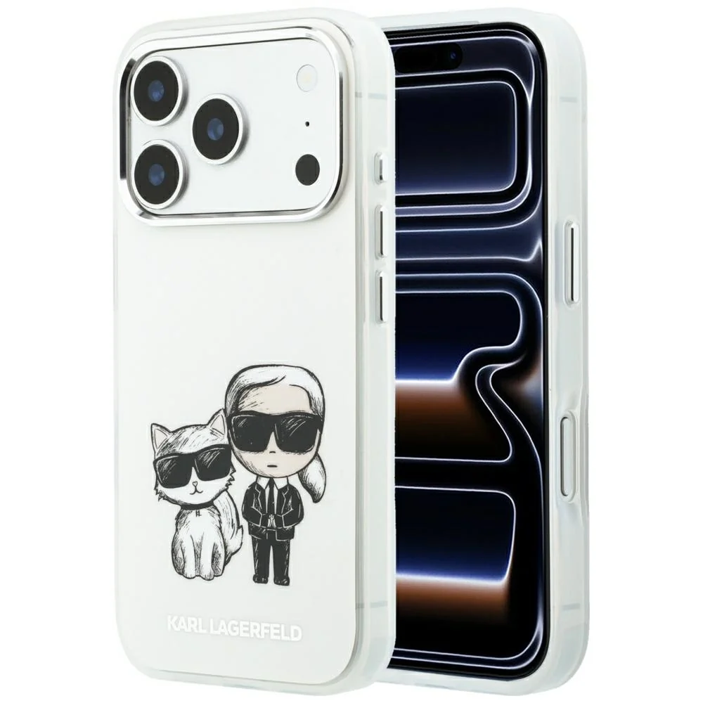 Custodia MagSafe per Apple iPhone 18 Pro / 17 Pro, Karl Lagerfeld, IML KC Bodies Sketch Print, Beige — 1
