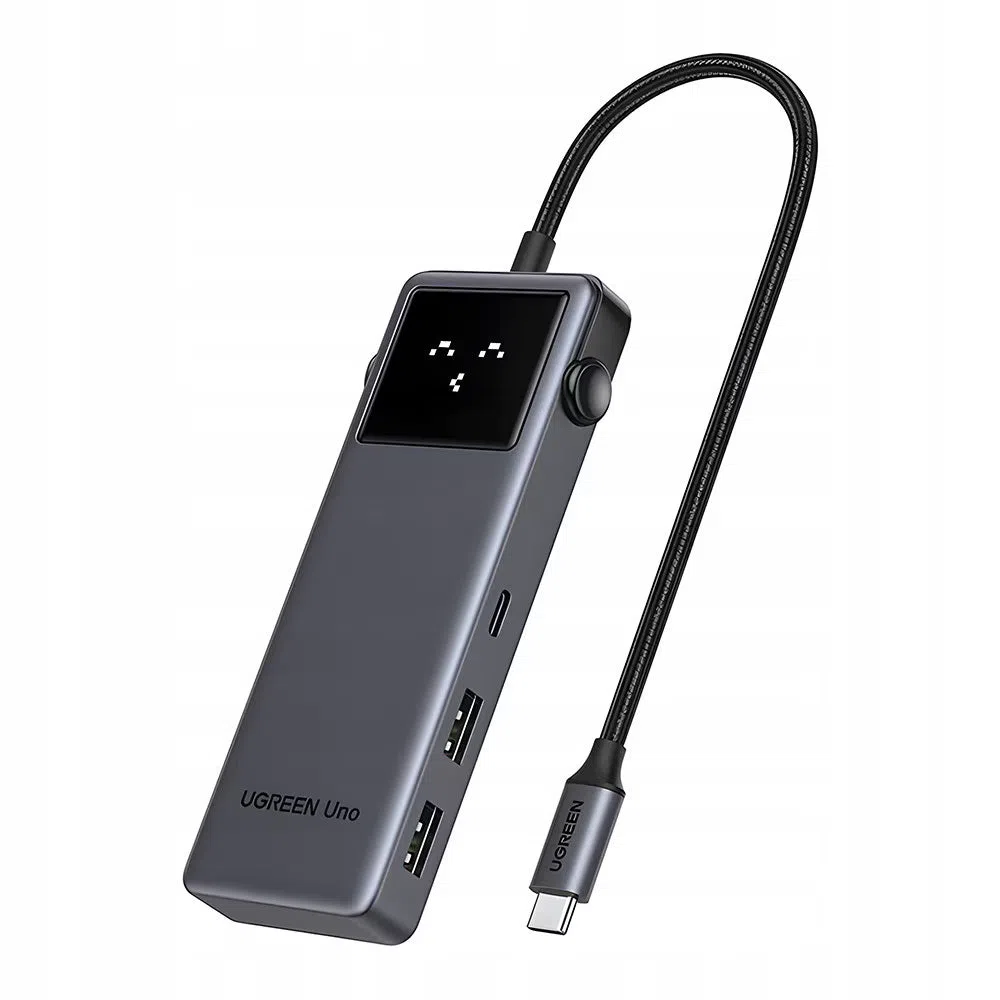 Hub USB-C UGREEN Uno (75177), 2 x USB-A 3.2 - 3 x USB-C - 1 x HDMI, Grigio — 1