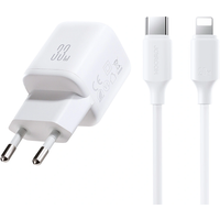 Caricabatterie Rete con Cavo Lightning Joyroom JR-TG7, 33W, 3A, 1 x USB-A - 1 x USB-C, Bianco