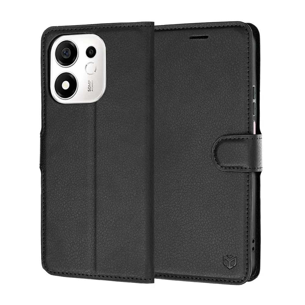 Custodia per Honor 600 Smart, Techsuit, Leather Folio, Nera — 1