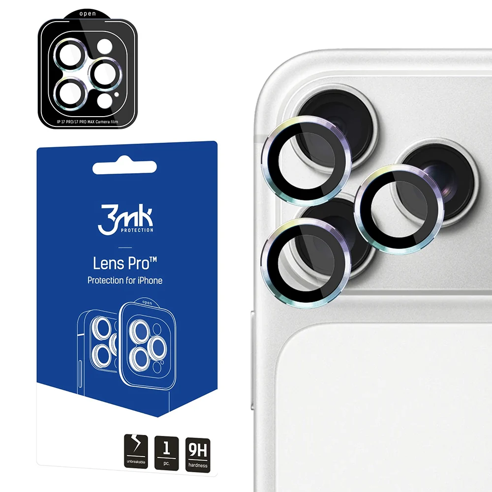 Pellicola protettiva per fotocamera posteriore 3MK Protection Pro per Apple iPhone 18 Pro / 18 Pro Max, vetro temperato, multicolore — 1