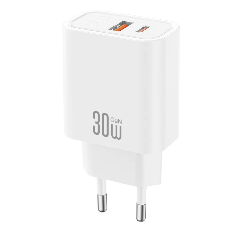 Caricatore da rete XO Design CE42, 30W, 3A, 1 x USB-A - 1 x USB-C, Bianco — 1