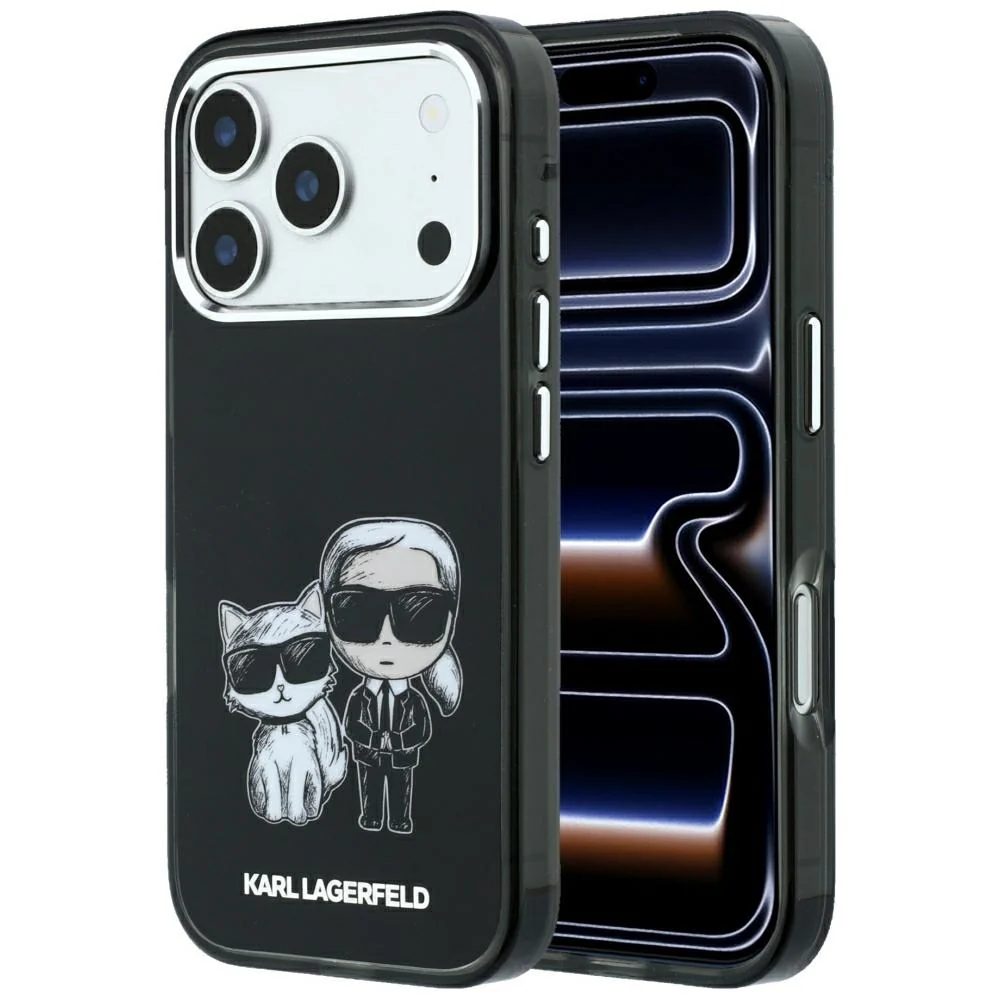 Custodia MagSafe per Apple iPhone 18 Pro Max / 17 Pro Max, Karl Lagerfeld, IML KC Bodies Sketch Print, Nera — 1