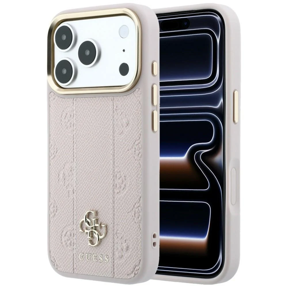 Custodia MagSafe per Apple iPhone 18 Pro / 17 Pro, Guess, Stripe Peony 4G, Rosa — 1
