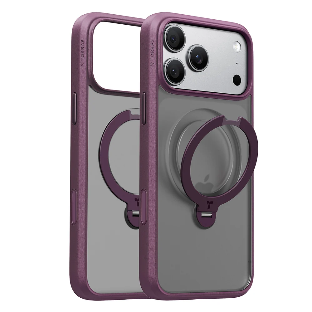 Custodia MagSafe per Apple iPhone 18 Pro / 17 Pro, Torras, Ostand Spin, Viola — 1