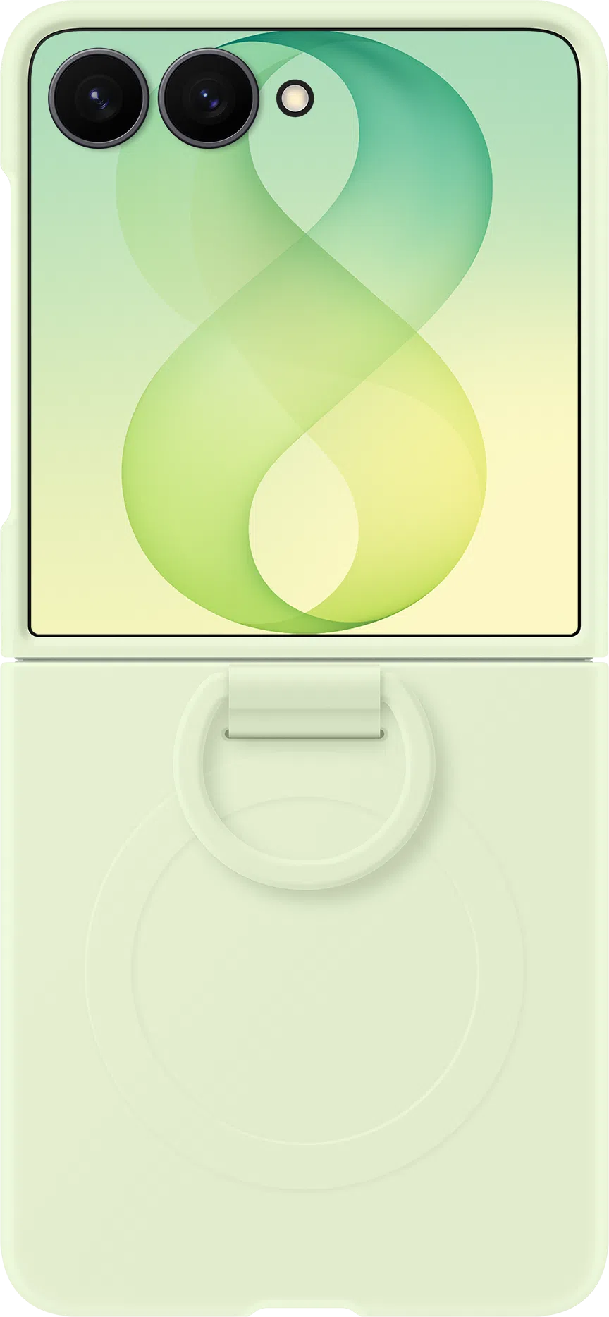 Custodia per Samsung Galaxy Z Flip8 F776, Silicone Ring Magnet, Verde EF-EF776CGEGWW — 2