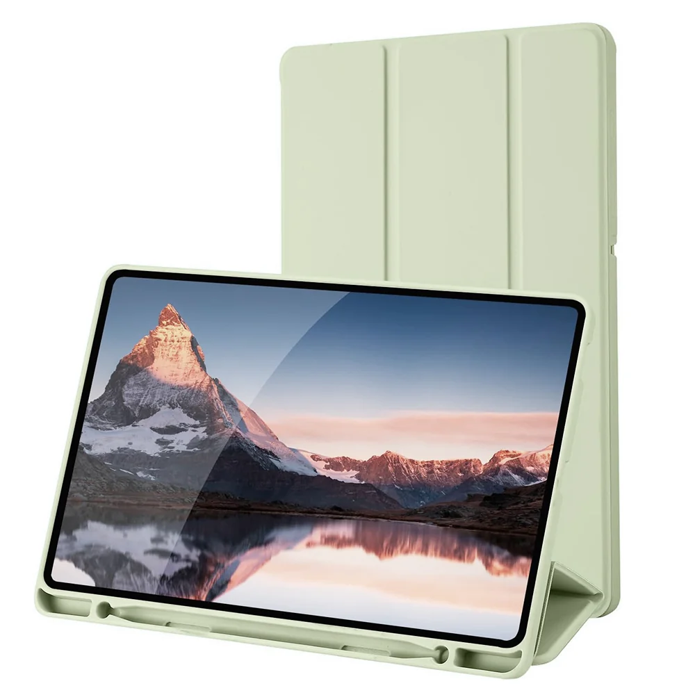 Custodia per Samsung Galaxy Tab S6 Lite (2024) / Tab S6 Lite (2022) / Tab S6 Lite (2020), Techsuit, Flex Trifold, Verde Matcha — 1