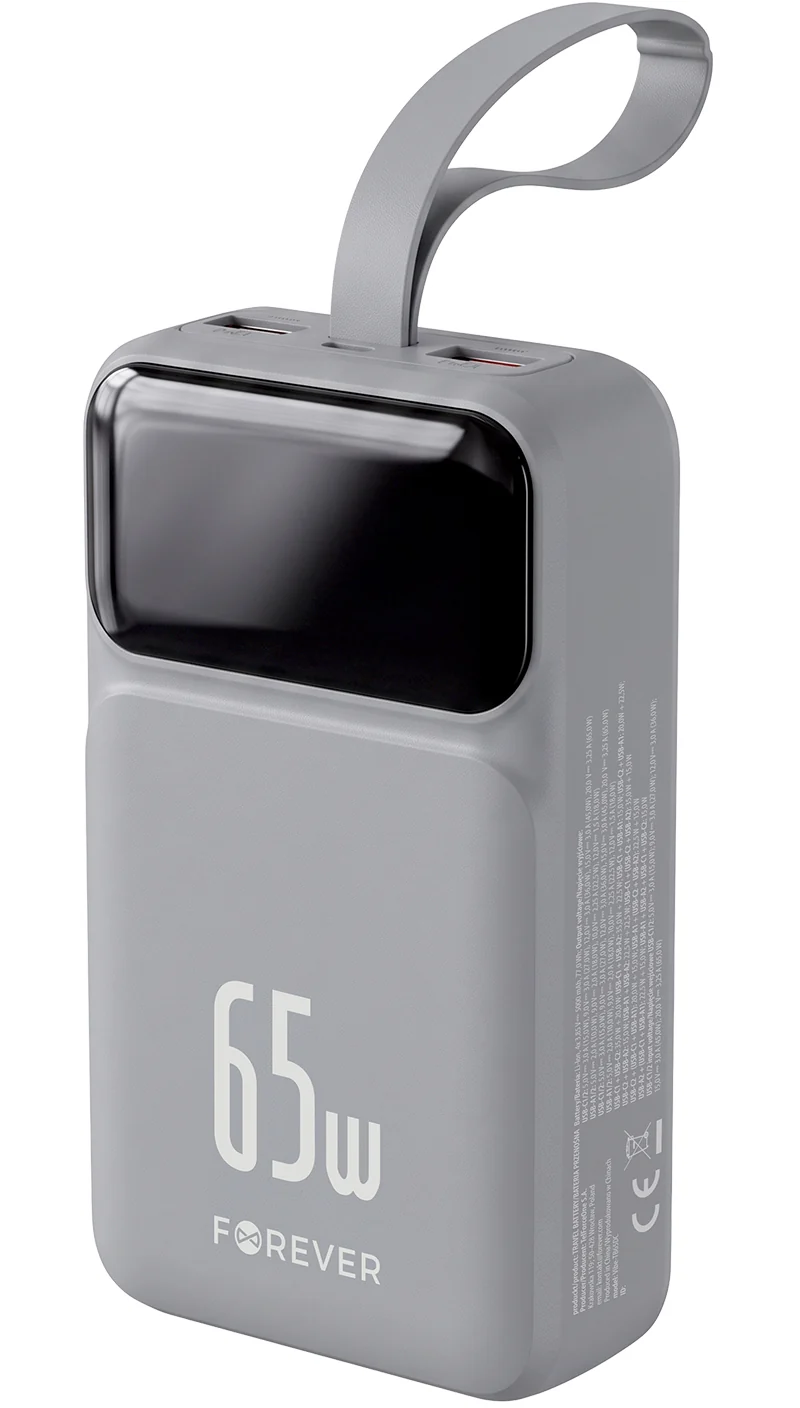 Batteria Esterna Forever Vibe-TB65, 20000mAh, 65W, QC + PD, 2 x USB-A - 2 x USB-C, Grigio — 1