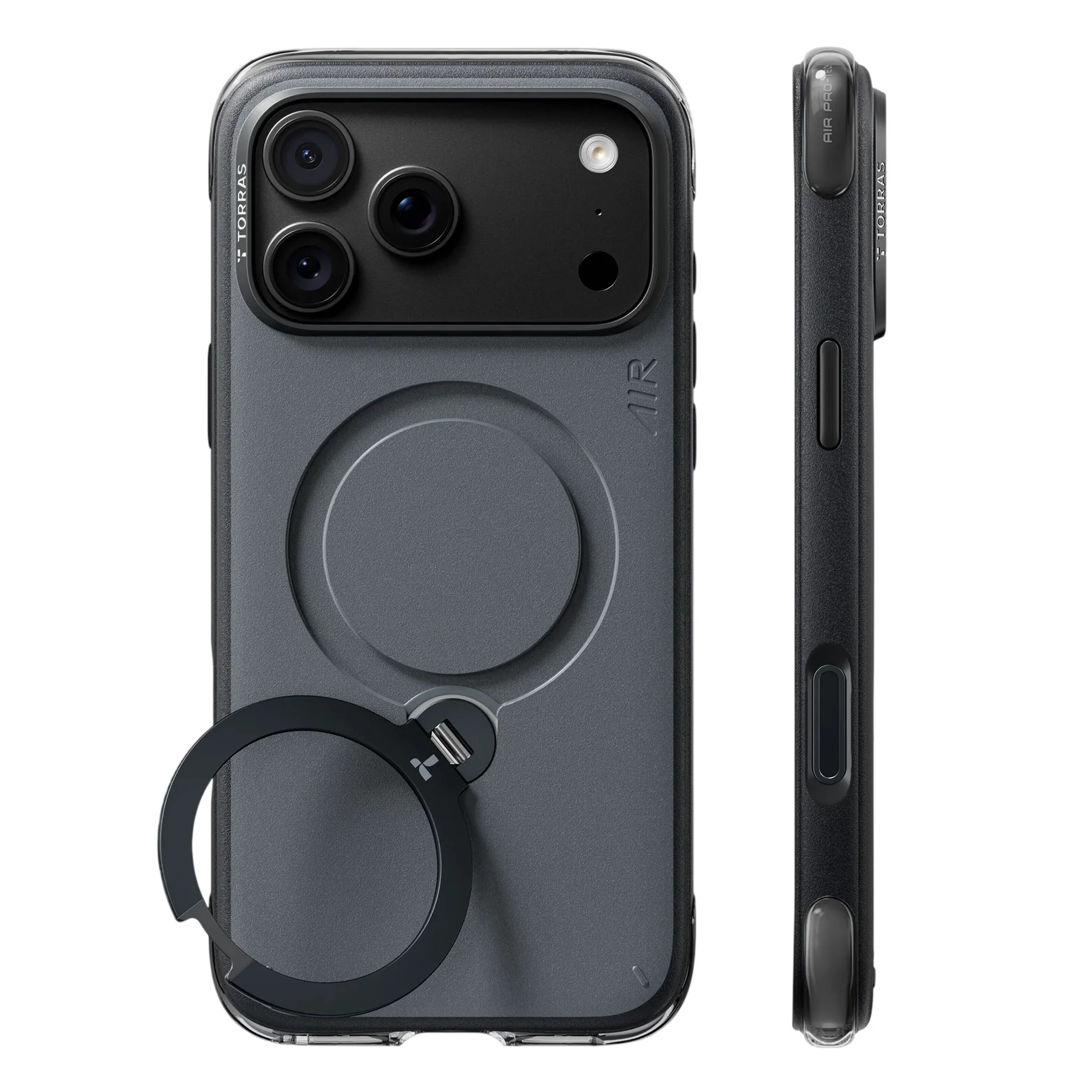 Custodia MagSafe per Apple iPhone 18 Pro / 17 Pro, Torras, Ostand Q3 Air Essential, Nera — 1