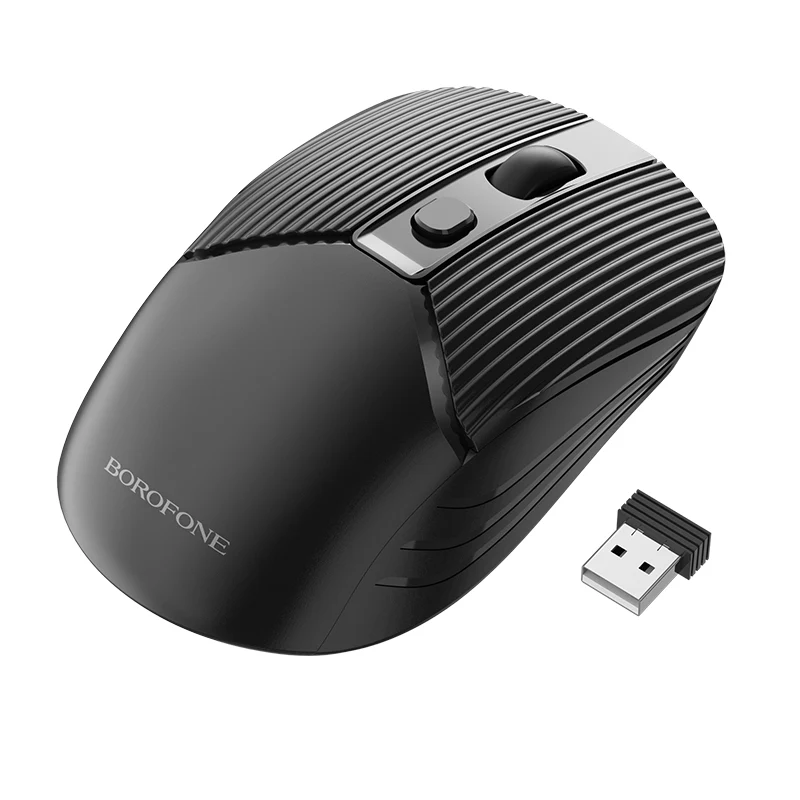 Mouse Wireless Borofone BG5, 1600DPI, Nero — 1