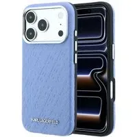 Custodia MagSafe per Apple iPhone 18 Pro Max / 17 Pro Max, Karl Lagerfeld, Logo in Metallo Granulato, Blu