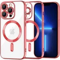 Custodia MagSafe per Apple iPhone 13 Pro Max, Techsuit, Luxury Crystal, Rossa