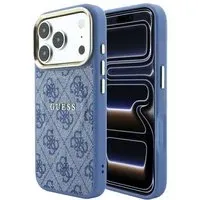 Custodia MagSafe per Apple iPhone 18 Pro Max / 17 Pro Max, Guess, 4G Embossed Classic, Blu