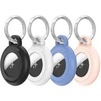 Custodia Dux Ducis Secure per Apple AirTag, Set da 4 pezzi, Nera / Bianca / Blu / Rosa