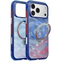 Custodia MagSafe per Apple iPhone 18 Pro Max / 17 Pro Max, Torras, Ostand Spin Air Football, Blu