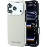 Custodia MagSafe per Apple iPhone 18 Pro Max / 17 Pro Max, Karl Lagerfeld, Logo Allungato Granulato, Beige
