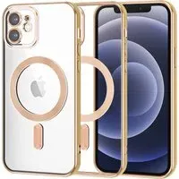 Custodia MagSafe per Apple iPhone 12, Techsuit, Luxury Crystal, Dorata