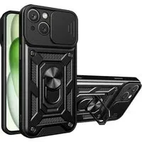 Custodia per Apple iPhone 15, Techsuit, CamShield, Nera