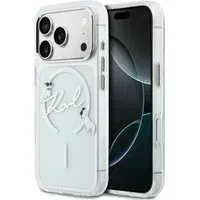 Custodia MagSafe per Apple iPhone 18 Pro Max / 17 Pro Max, Karl Lagerfeld, IML Choupette Karl Script Logo, Trasparente