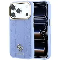 Custodia MagSafe per Apple iPhone 18 Pro Max / 17 Pro Max, Guess, Stripe Peony 4G, Blu