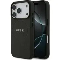 Custodia MagSafe per Apple iPhone 18 Pro / 17 Pro, Guess, Anello Oro Granulato, Nera