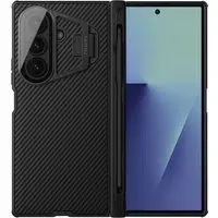 Custodia per Samsung Galaxy Z Fold7 F966, Nillkin, CamShield Prop con copertura trasparente per lente e supporto per S-Pen, Nera