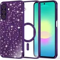 Custodia MagSafe per Samsung Galaxy A27 5G, Techsuit, Luxury Glitter, Viola Scuro