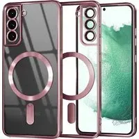 Custodia MagSafe per Samsung Galaxy S22+ 5G S906, Techsuit, Luxury Crystal, Rosa