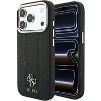 Custodia MagSafe per Apple iPhone 18 Pro Max / 17 Pro Max, Guess, Stripe Peony 4G, Nera