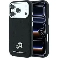 Custodia MagSafe per Apple iPhone 18 Pro Max / 17 Pro Max, Karl Lagerfeld, Grained KC Heads, Nera