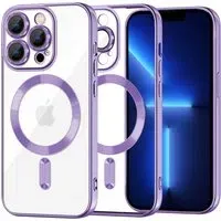Custodia MagSafe per Apple iPhone 13 Pro Max, Techsuit, Luxury Crystal, Viola Chiaro