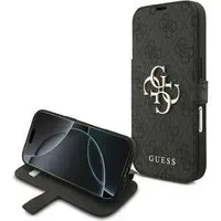 Custodia per Apple iPhone 18 Pro Max / 17 Pro Max, Guess, Logo Metallico 4G, Nera