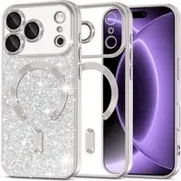 Custodia MagSafe per Apple iPhone 18 Pro / 17 Pro, Techsuit, Luxury Glitter, Argento