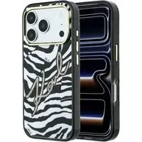 Custodia MagSafe per Apple iPhone 18 Pro / 17 Pro, Karl Lagerfeld, HC IML Signature Zebra Glitter Gold, Nera
