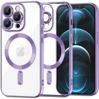 Custodia MagSafe per Apple iPhone 12 Pro Max, Techsuit, Luxury Crystal, Viola Chiaro