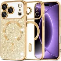 Custodia MagSafe per Apple iPhone 18 Pro / 17 Pro, Techsuit, Luxury Glitter, Dorata