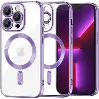 Custodia MagSafe per Apple iPhone 13 Pro, Techsuit, Luxury Crystal, Viola Chiaro