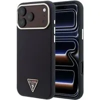 Custodia MagSafe per Apple iPhone 18 Pro / 17 Pro, Guess, Logo Triangolo Kevlar, Vinaccia