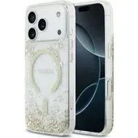 Custodia MagSafe per Apple iPhone 18 Pro / 17 Pro, Guess, Fondo in Resina Glitter, Dorata