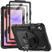 Custodia per Samsung Galaxy Tab S10 Lite / Tab S10 FE / Tab S9 FE / Tab S9, Tech-Protect, Solid360, Nera