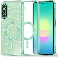 Custodia MagSafe per Samsung Galaxy A27 5G, Techsuit, Luxury Glitter, Verde Chiaro