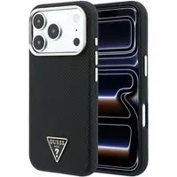 Custodia MagSafe per Apple iPhone 18 Pro / 17 Pro, Guess, Logo Triangolo Kevlar, Nera