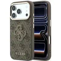 Custodia per Apple iPhone 18 Pro Max / 17 Pro Max, Guess, Logo 4G Grande in Resina, Marrone