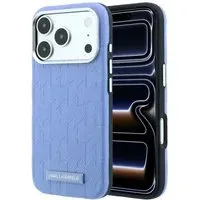 Custodia MagSafe per Apple iPhone 18 Pro / 17 Pro, Karl Lagerfeld, Logo in resina monocromatica granulata, Blu