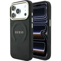 Custodia MagSafe per Apple iPhone 18 Pro Max / 17 Pro Max, Guess, Saffiano Peony Ring, Nera