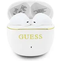Auricolare Bluetooth Guess Glossy Gold Line Classic, TWS, Bianco