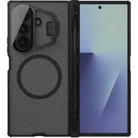 Custodia MagSafe per Samsung Galaxy Z Fold7 F966, Nillkin, CamShield Prop con copertura trasparente per lente e supporto per S-Pen, Nero Trasparente